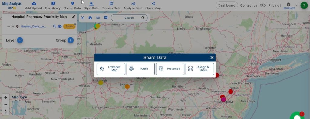 Mapping Hospital-Pharmacy Proximity: A GIS Analysis: share the map