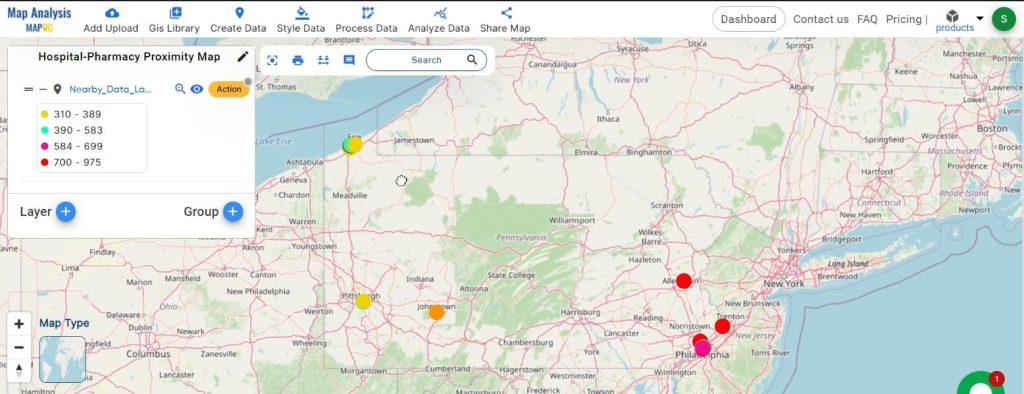 Mapping Hospital-Pharmacy Proximity: A GIS Analysis: final result