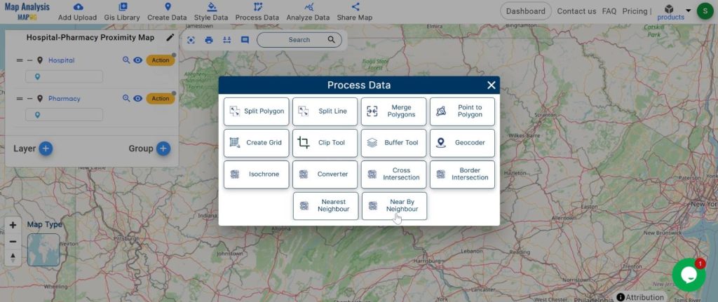 Mapping Hospital-Pharmacy Proximity: A GIS Analysis: near by neighbour