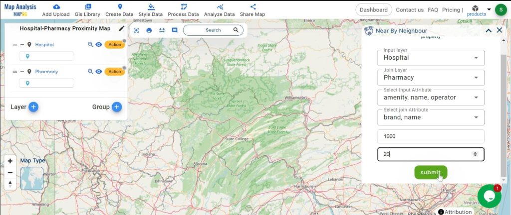 Mapping Hospital-Pharmacy Proximity: A GIS Analysis: set the layers