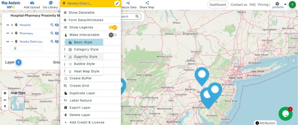 Mapping Hospital-Pharmacy Proximity: A GIS Analysis: style the data