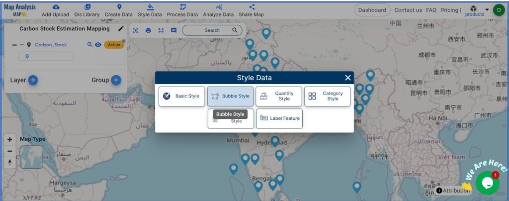 Carbon Stock Estimation Mapping