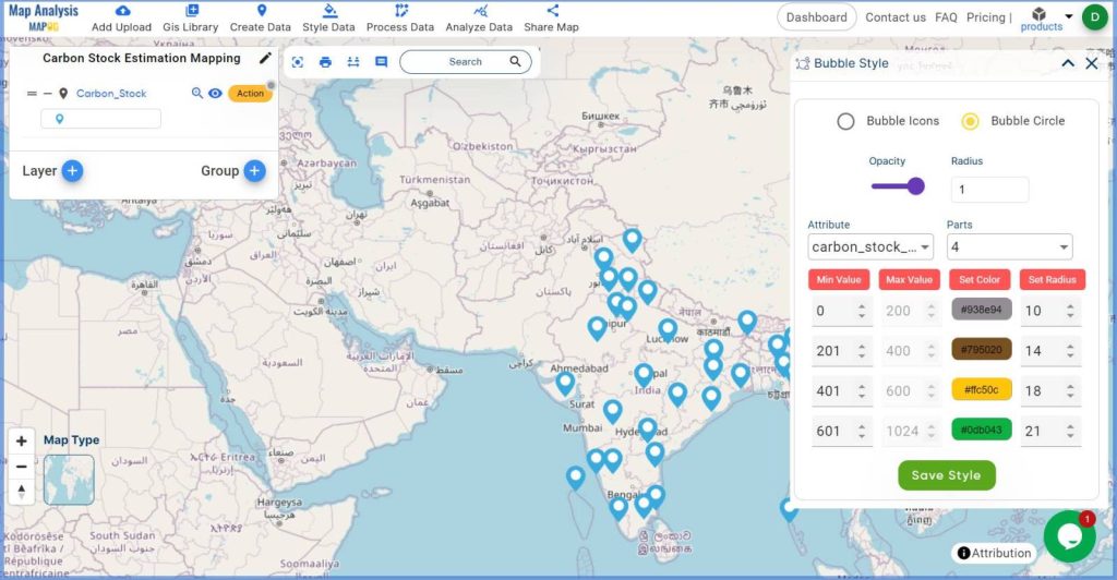 Carbon Stock Estimation Mapping