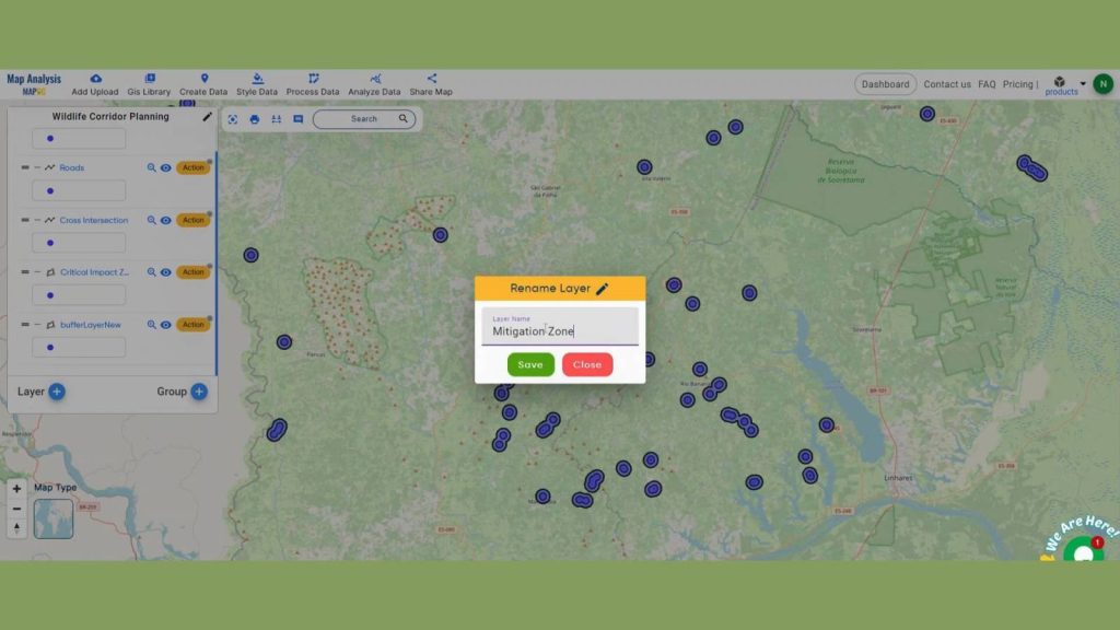 Wildlife Corridor Planning using Cross Intersection in MAPOG