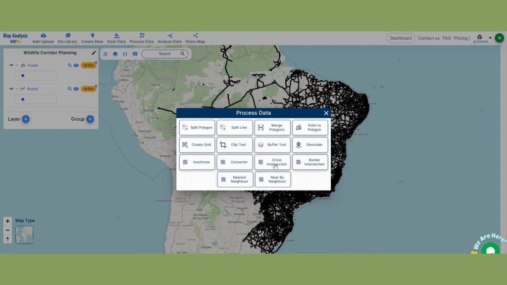 Wildlife Corridor Planning using Cross Intersection in MAPOG