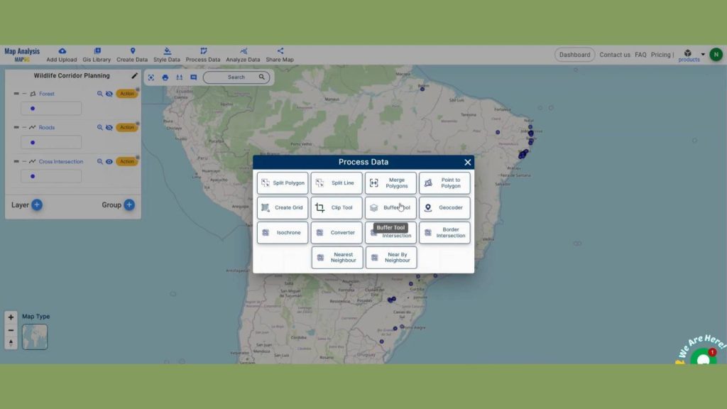 Wildlife Corridor Planning using Cross Intersection in MAPOG