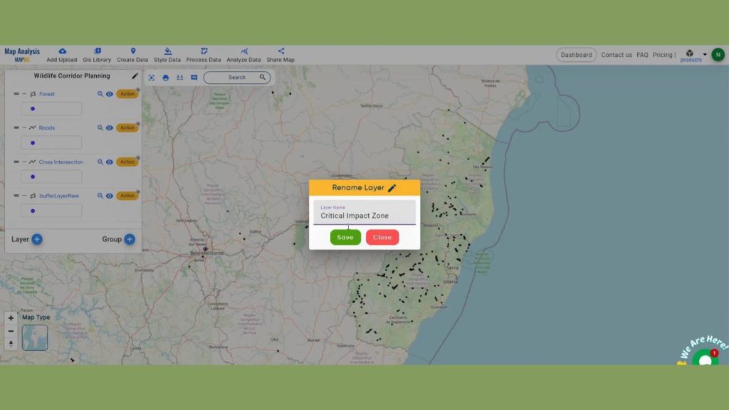 Wildlife Corridor Planning using Cross Intersection in MAPOG