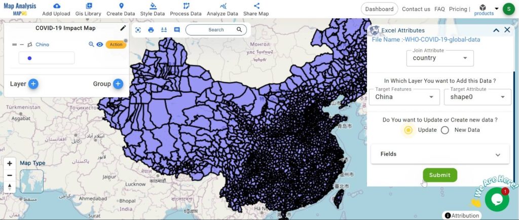 Mapping COVID-19 Impact:: set the attribute and layers