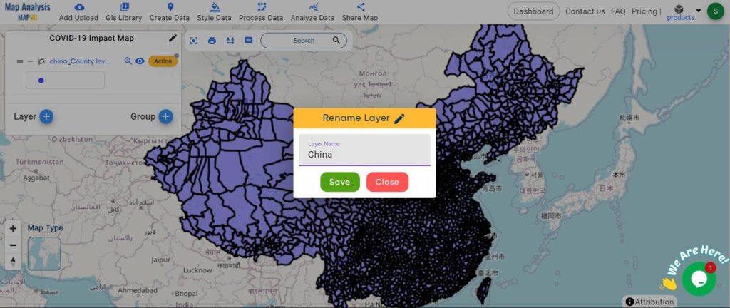 Mapping COVID-19 Impact:: rename the  layer