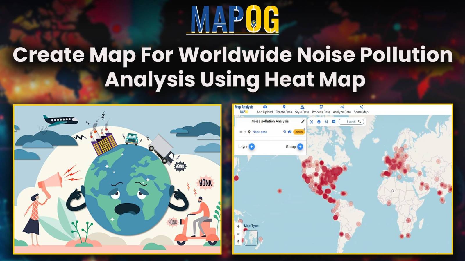 Create Map for Worldwide Noise Pollution Analysis Using Heat Map