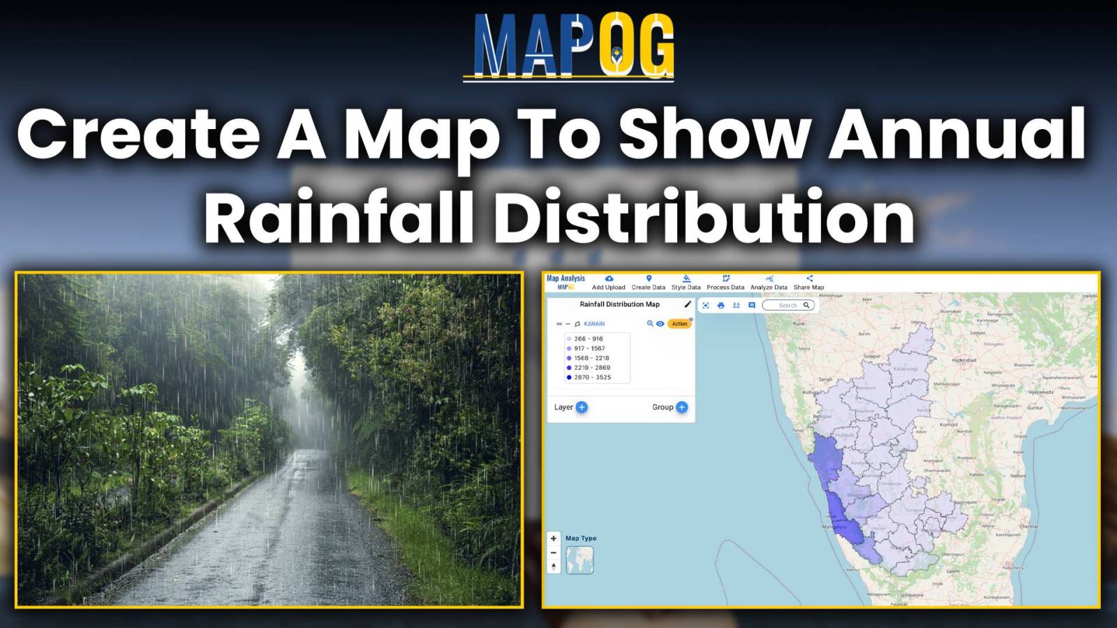 create a map to show annual rainfall distribution