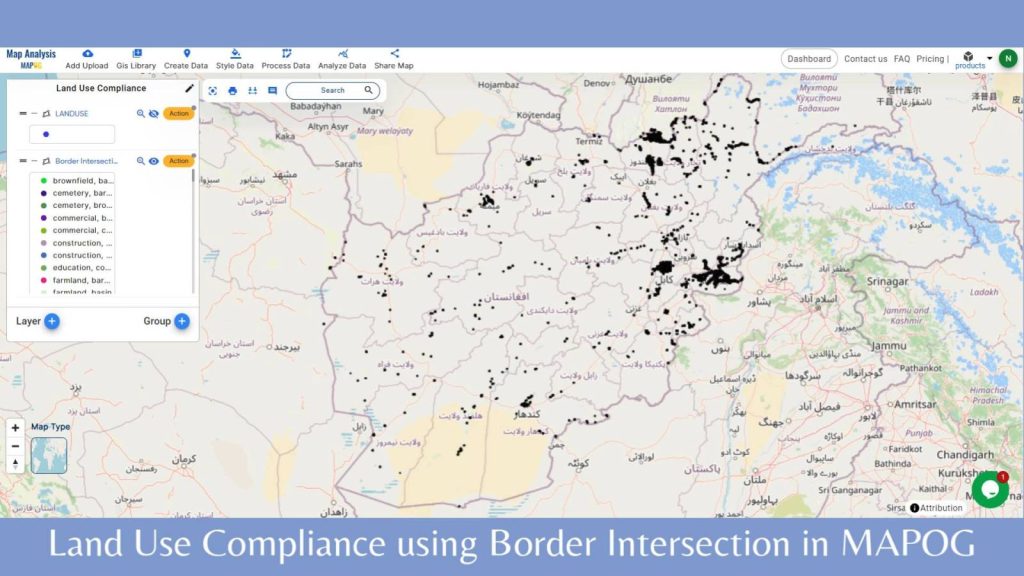 Land Use Compliance using Border Intersection