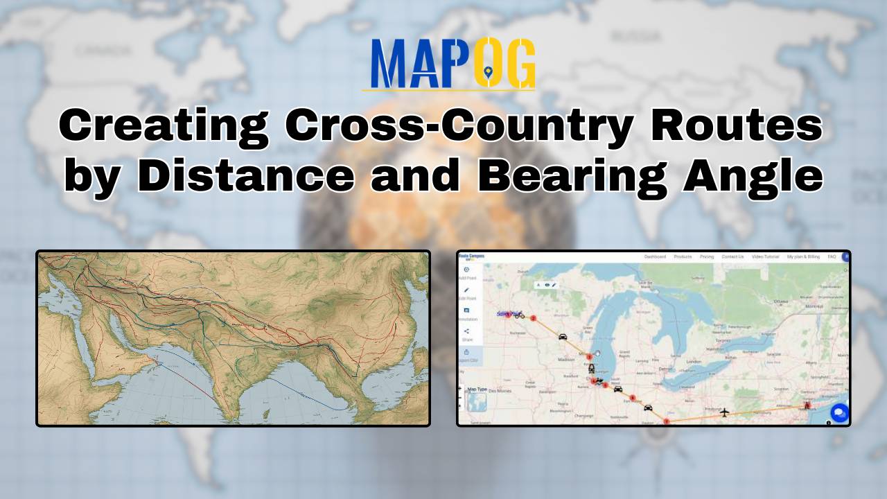 Creating Cross-Country Routes by Distance and Bearing Angle